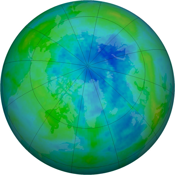Arctic ozone map for 25 September 2004